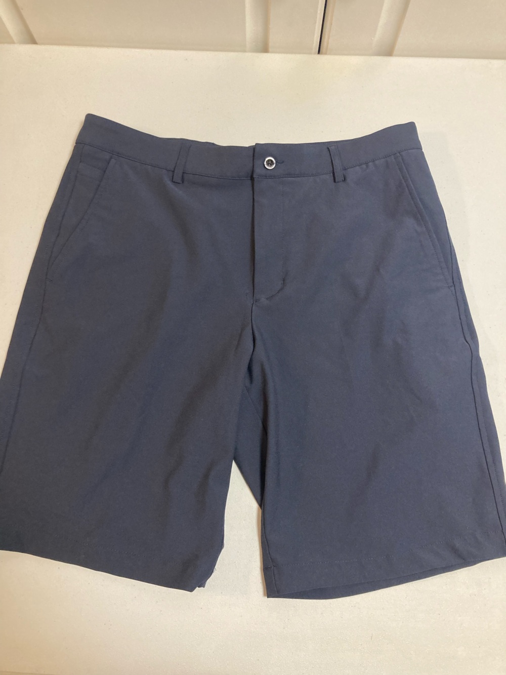 Dunning Classic Flat-Front Men's Navy Stretch Shorts
